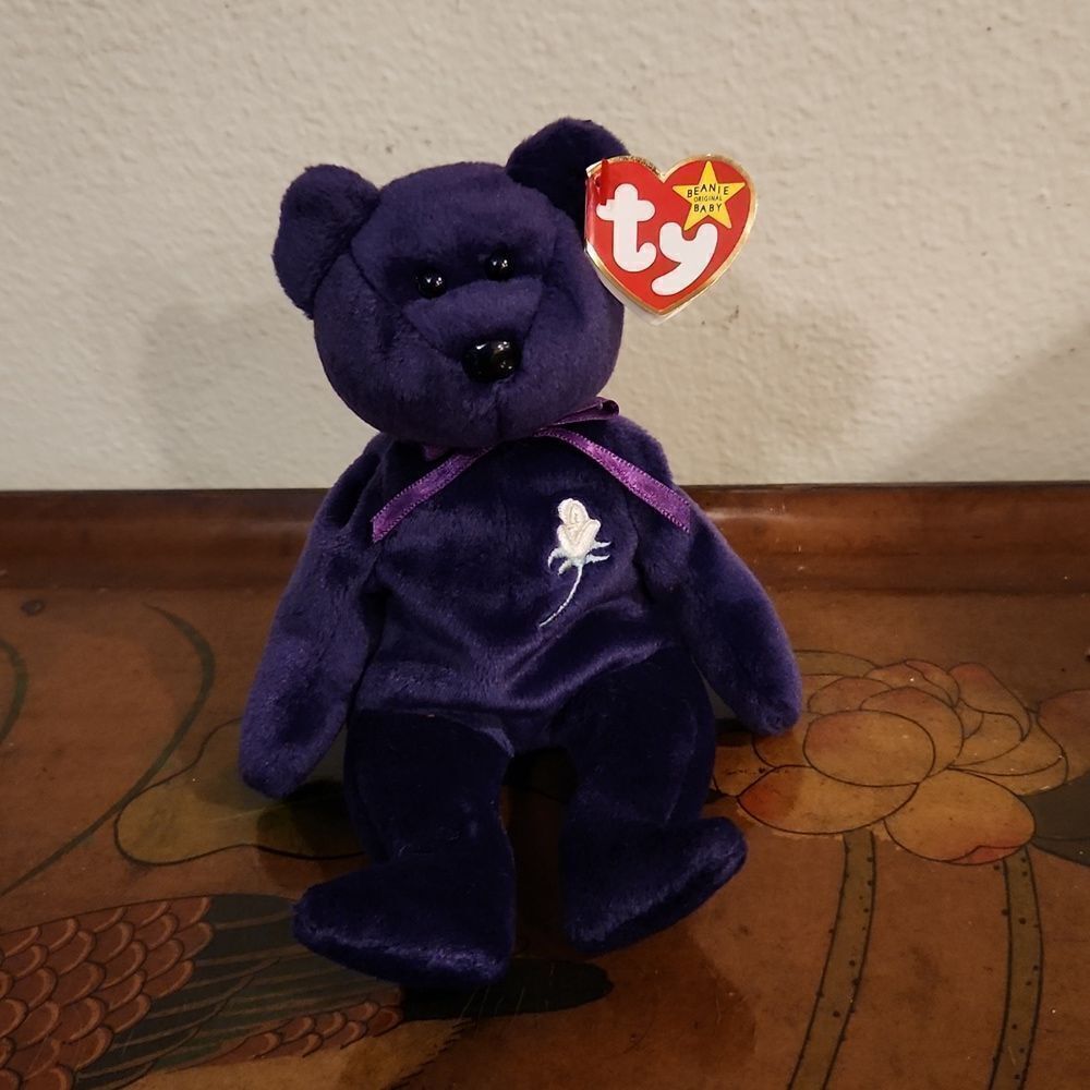 Ty Beanie Baby Princess 1997 Bear Plush Princess Diana P.E. Pellets
